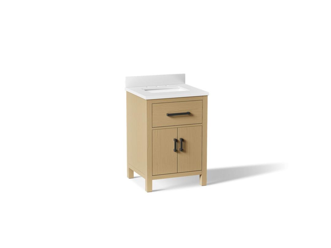 Kohler Kresla 24'' Bathroom Vanity Cabinet with Sink and Quartz Top - Light Oak by Kohler