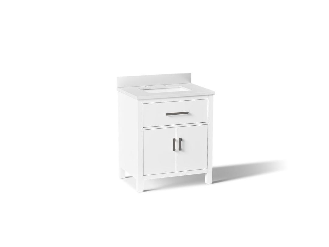 Kohler Kresla 30'' Bathroom Vanity Cabinet with Sink and Quartz Top - White by Kohler