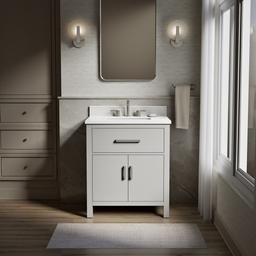 Kohler Kresla 30'' Bathroom Vanity Cabinet with Sink and Quartz Top - Atmos Grey - image 2