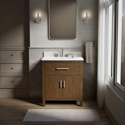 Kohler Kresla 30'' Bathroom Vanity Cabinet with Sink and Quartz Top - Draper Oak - image 2