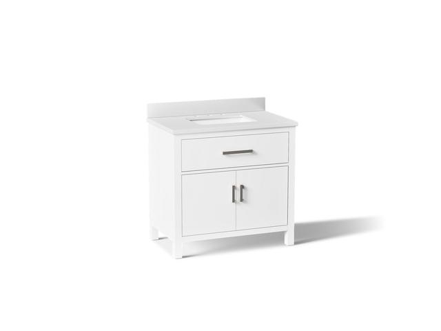 Kohler Kresla 36'' Bathroom Vanity Cabinet with Sink and Quartz Top - Draper Oak