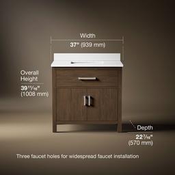 Kohler Kresla 36'' Bathroom Vanity Cabinet with Sink and Quartz Top - Draper Oak - image 3