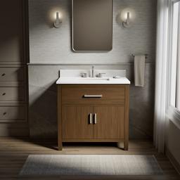 Kohler Kresla 36'' Bathroom Vanity Cabinet with Sink and Quartz Top - Draper Oak - image 2