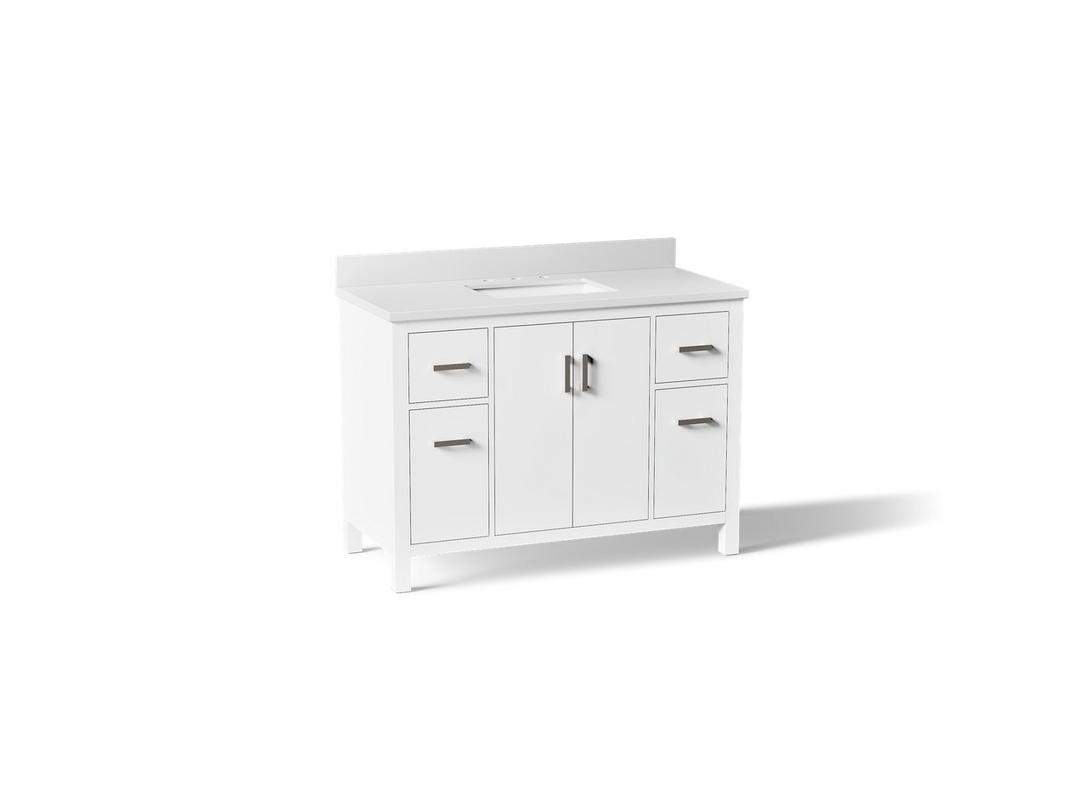 Kohler Kresla 48'' Bathroom Vanity Cabinet with Sink and Quartz Top - White by Kohler