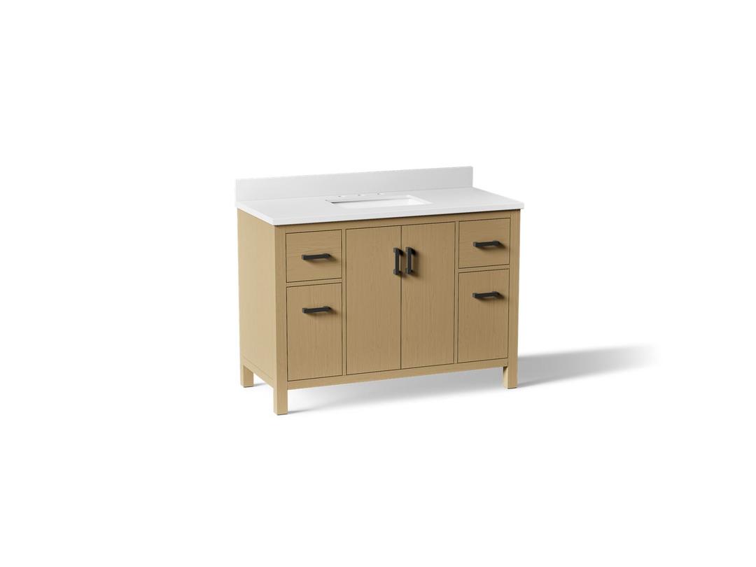 Kohler Kresla 48'' Bathroom Vanity Cabinet with Sink and Quartz Top - Light Oak by Kohler