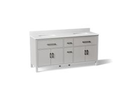 Kohler Kresla 72'' Bathroom Vanity Cabinet with Sinks and Quartz Top - Atmos Grey - image 1