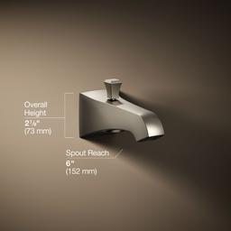 Kohler Memoirs Stately Wall-mount Bath Spout with Deco Design and Diverter - Vibrant Brushed Nickel - image 3
