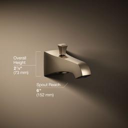 Kohler Memoirs Stately Wall-mount Bath Spout with Deco Design and Diverter - Vibrant Brushed Bronze - image 3