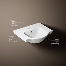 Veer 21'' rectangular pedestal bathroom sink - image 3