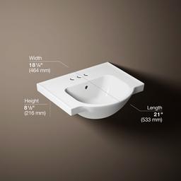 Veer 21'' square pedestal bathroom sink - image 3