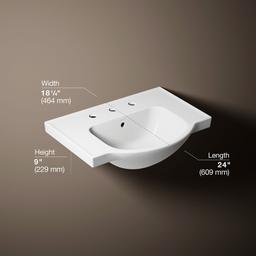 Veer 24'' square pedestal bathroom sink - image 3