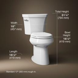 Highline Two-piece elongated toilet, 1.0 gpf - White - image 3