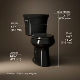 Highline Two-piece elongated toilet, 1.0 gpf - Black - image 3