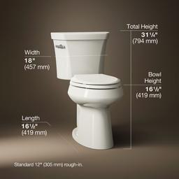 Highline Two-piece elongated toilet, 1.0 gpf - Biscuit - image 3
