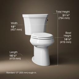 Highline Two-piece elongated toilet, 1.0 gpf - White - image 3