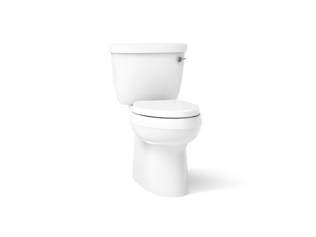 Cimarron Two-piece elongated toilet with skirted trapway, 1.28 gpf by Kohler