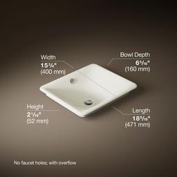 Iron Plains 18-1/2'' rectangular vessel bathroom sink - Biscuit - image 3