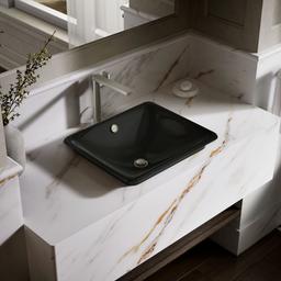 Iron Plains 18-1/2'' rectangular vessel bathroom sink - Black - image 2