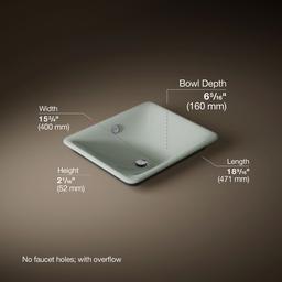 Iron Plains 18-1/2'' rectangular vessel bathroom sink - Sea Salt - image 3