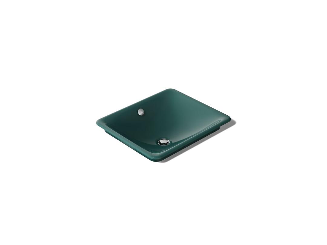 Kohler Iron Plains 18-1/2'' Rectangular Vessel Bathroom Sink - Teal Exterior with Teal Interior by Kohler