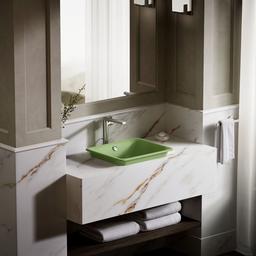 Kohler Iron Plains 18-1/2'' Rectangular Vessel Bathroom Sink - Fresh Green Exterior with Fresh... - image 4