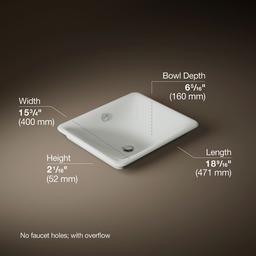 Iron Plains 18-1/2'' rectangular vessel bathroom sink - Sea Salt - image 3