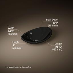 Iron Plains 20-3/4'' oval vessel bathroom sink - Black - image 3