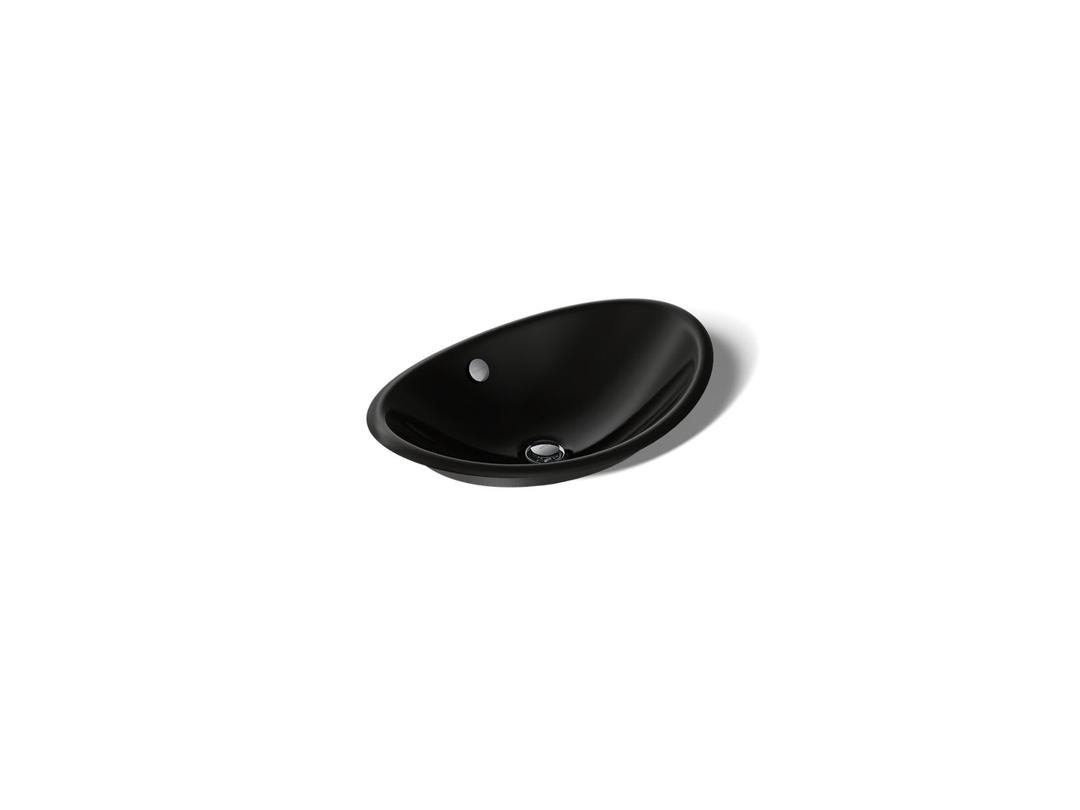 Iron Plains 20-3/4'' oval vessel bathroom sink - Black by Kohler