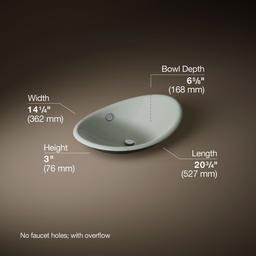 Iron Plains 20-3/4'' oval vessel bathroom sink - Sea Salt - image 3