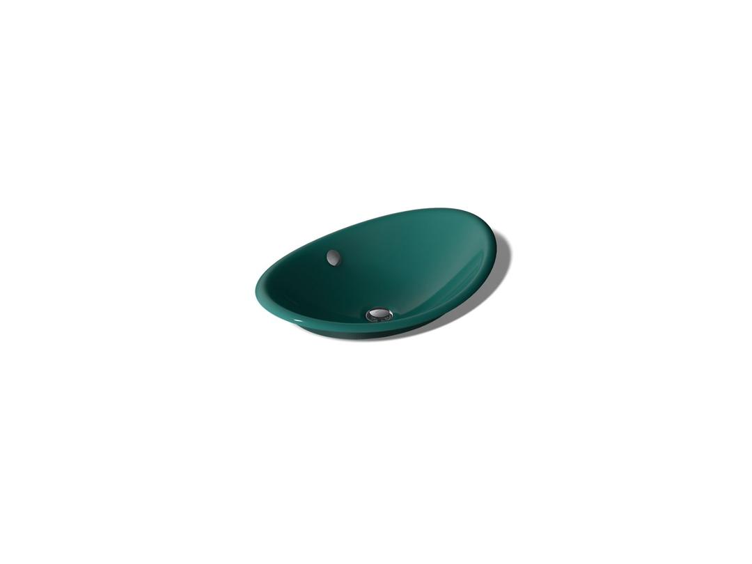 Kohler Iron Plains 20-3/4'' Oval Vessel Bathroom Sink - Teal Exterior with Teal Interior by Kohler