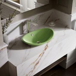 Kohler Iron Plains 20-3/4'' Oval Vessel Bathroom Sink - Fresh Green Exterior with Fresh Green... - image 2