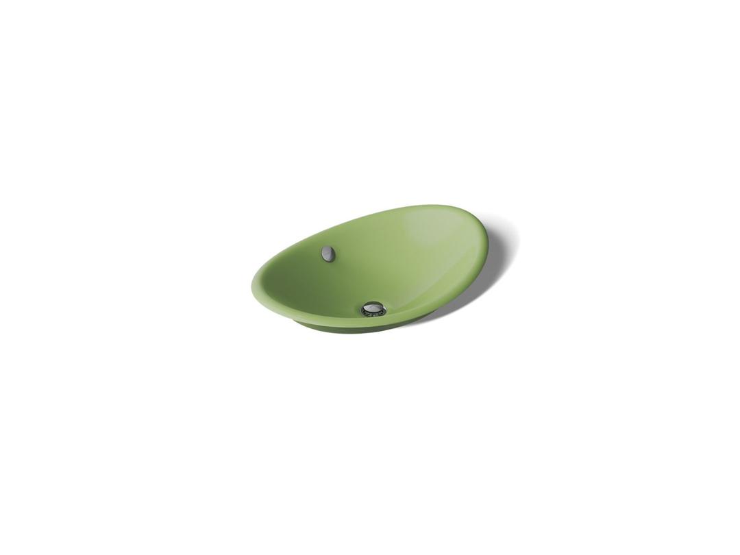 Kohler Iron Plains 20-3/4'' Oval Vessel Bathroom Sink - Fresh Green Exterior with Fresh Green... by Kohler