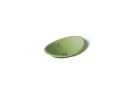 Kohler Iron Plains 20-3/4'' Oval Vessel Bathroom Sink - Fresh Green Exterior with Fresh Green... - image 1