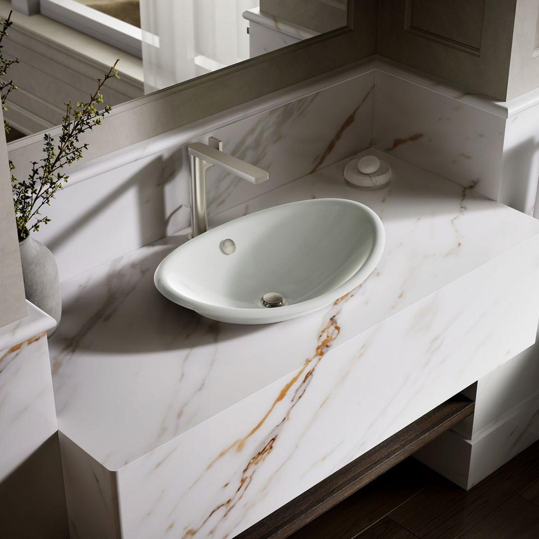 Iron Plains 20-3/4'' oval vessel bathroom sink - Sea Salt by Kohler