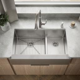 Kohler Strive Farmhouse Sink | 35-1/2 Inch | Smart Divide Double Bowl - Stainless Steel - image 2