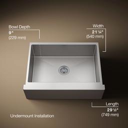 Kohler Strive Farmhouse Sink | 29-1/2 Inch | Single Bowl - Stainless Steel - image 3