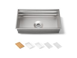 Kohler Prolific 33'' Undermount Single-bowl Workstation Kitchen Sink - Stainless Steel - image 1