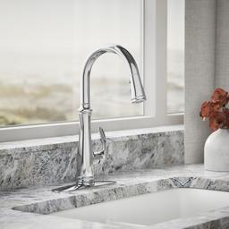 Bellera Pull-down kitchen sink faucet with three-function sprayhead - image 2