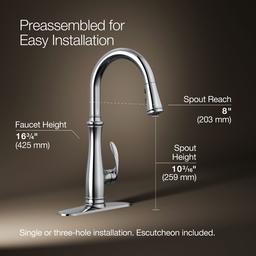 Bellera Pull-down kitchen sink faucet with three-function sprayhead - image 3