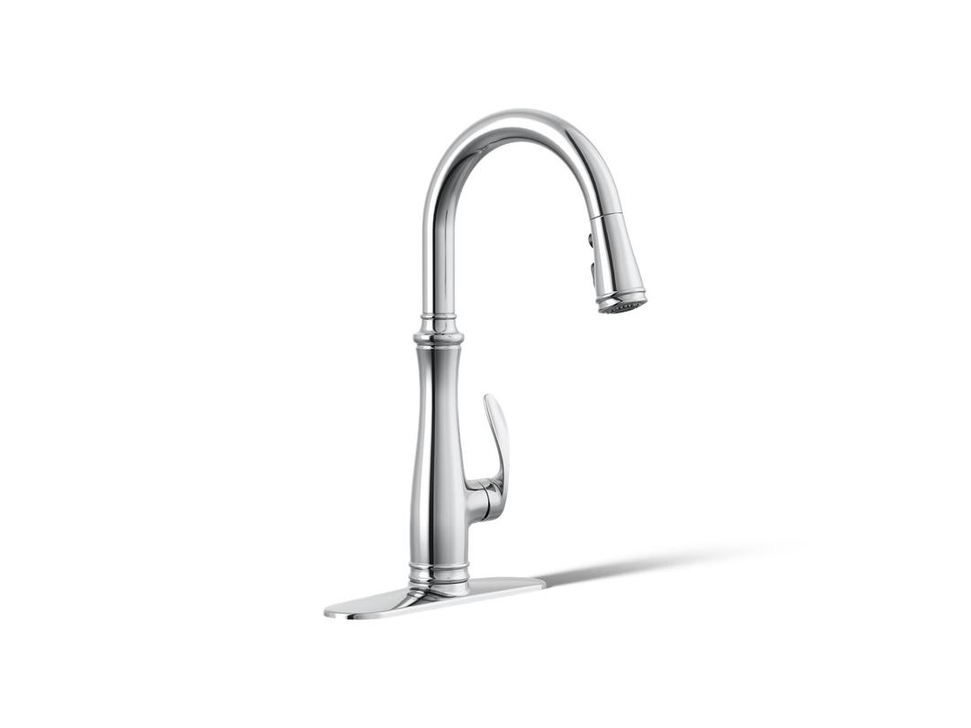 Bellera Pull-down kitchen sink faucet with three-function sprayhead by Kohler