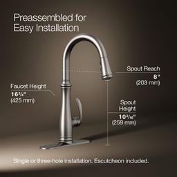 Bellera Pull-down kitchen sink faucet with three-function sprayhead - image 3