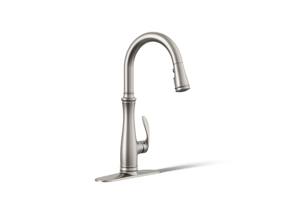 Bellera Pull-down kitchen sink faucet with three-function sprayhead by Kohler