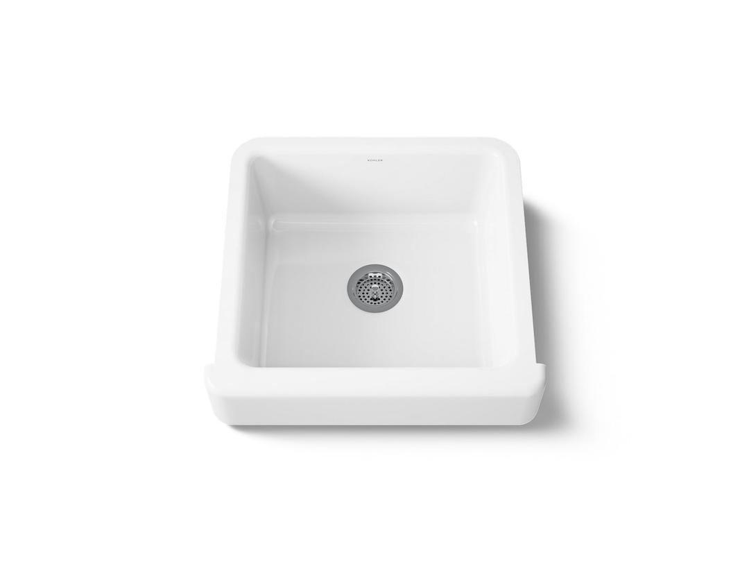 Kohler Whitehaven Farmhouse Sink | 23-1/2 Inch | Single Bowl | Short Apron - White by Kohler