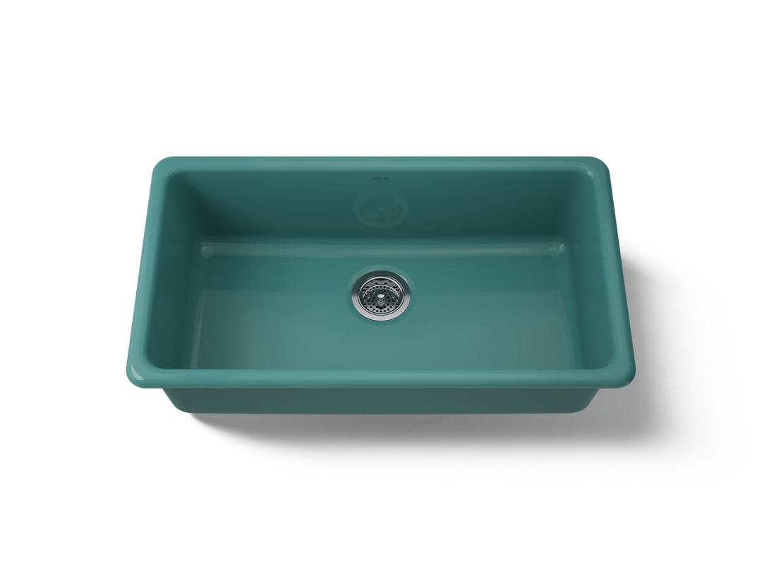 Kohler Iron/tones 33'' Top-/undermount Single-bowl Kitchen Sink - Teal by Kohler