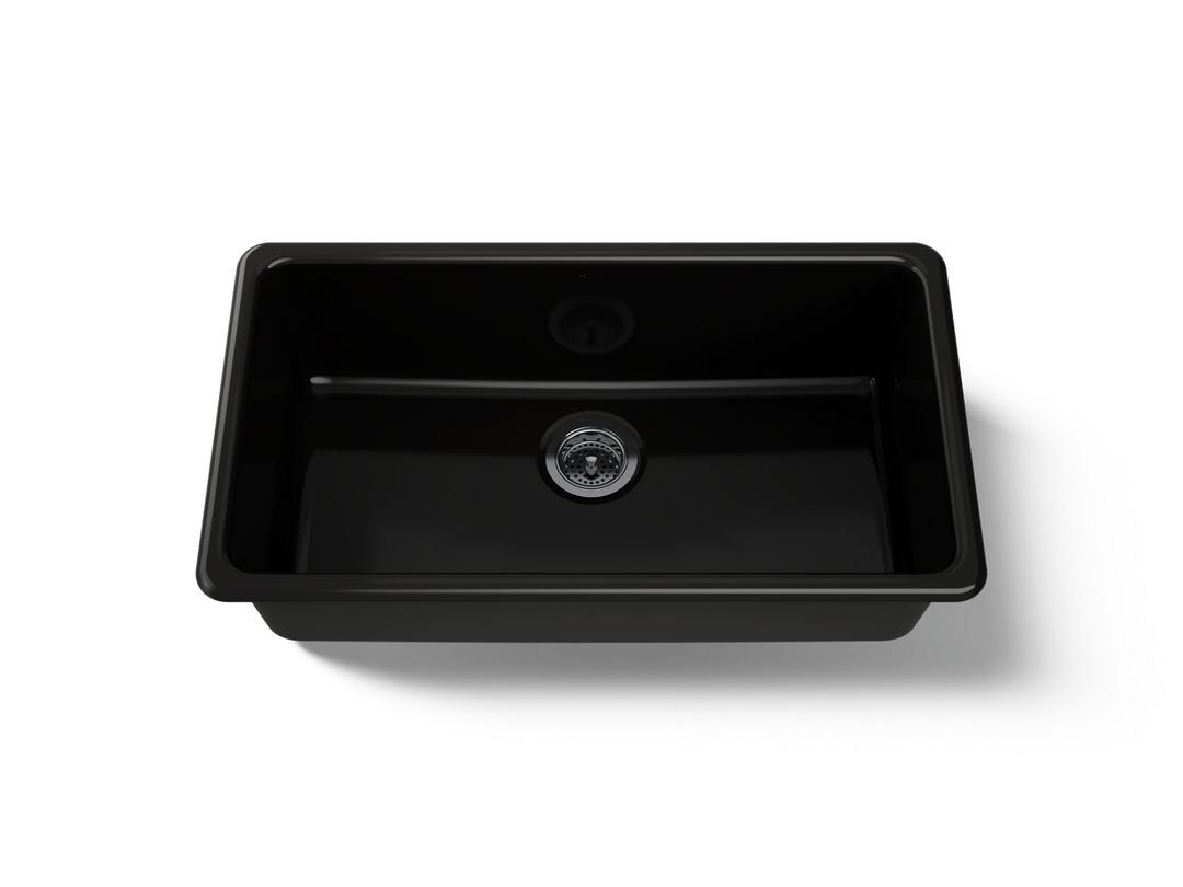 Kohler Iron/tones 33'' Top-/undermount Single-bowl Kitchen Sink - Black by Kohler