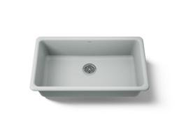 Kohler Iron/tones 33'' Top-/undermount Single-bowl Kitchen Sink - Ice Grey - image 1