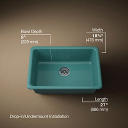 Kohler | Iron/Tones | Undermount Kitchen Sink - Teal - image 3