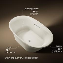 Underscore 71-1/2'' x 41-1/2'' drop-in bath with Bask heated surface - image 3