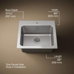 BalladE 25'' top-mount single-bowl utility sink - image 3