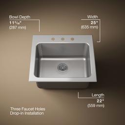 BalladE 25'' top-mount single-bowl utility sink - image 3